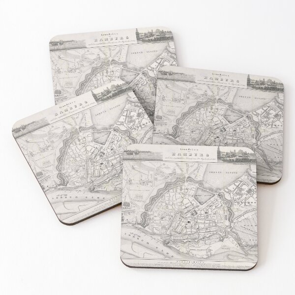 Item preview, Vintage Hamburg Germany Map (1844) designed and sold by BravuraMedia.