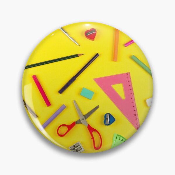 Item preview, school supplies education tools yellow background designed and sold by Nikoleta Vukovic.