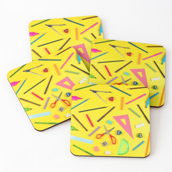Item preview, school supplies education tools yellow background designed and sold by Nikoleta Vukovic.