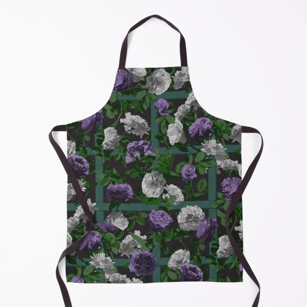 Item preview, Rose Vines on Lattice Pattern - Purple Grey Black designed and sold by WickedRefined - Nicole Demereckis.