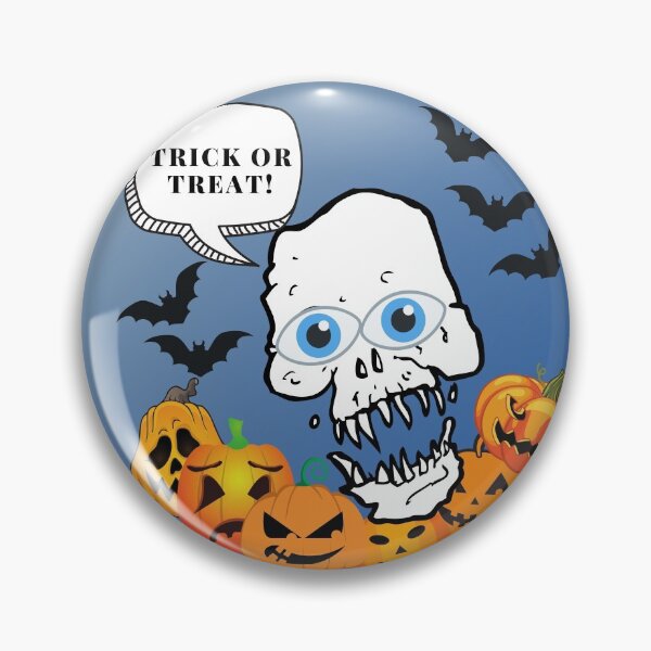 Item preview, Trick or Treat Halloween skull pumpkin bat design designed and sold by Linda La Guardia.