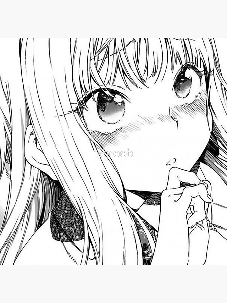 MIGNON BLONDE WAIFU Ahegao Senpai Fille Anime Manga Noir Blanc Baka Waifu Club Magnet