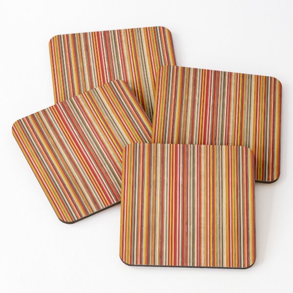 Recycled Skateboard Fall Colors Texture Coasters (Set of 4)