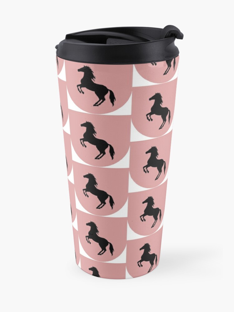 "Black Beauty on Dusky Pink" Travel Mug by WAW2020 | Redbubble