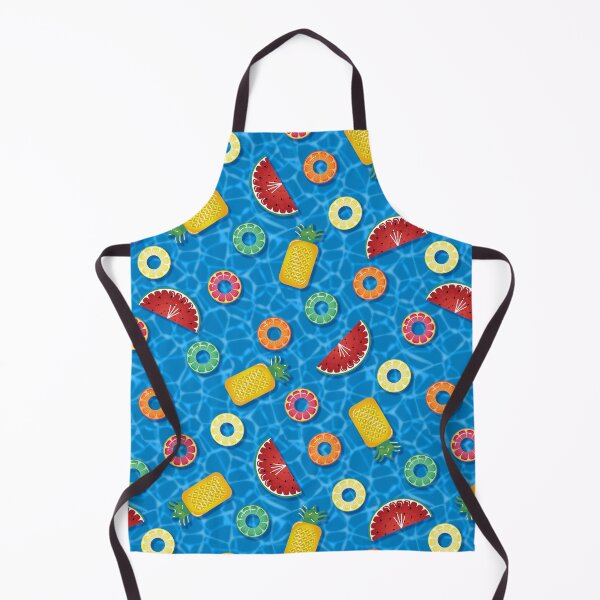 Item preview, Modern Flat - Summer Fruits Pool Floats Pattern – Blue designed and sold by WickedRefined - Nicole Demereckis.