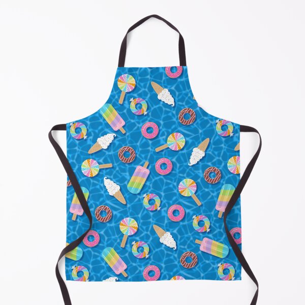 Item preview, Modern Flat - Sweet Treats Pool Floats Pattern - Blue designed and sold by WickedRefined - Nicole Demereckis.