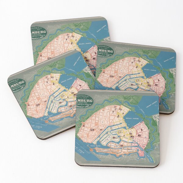 Item preview, Vintage Hamburg Germany Map (1845) designed and sold by BravuraMedia.
