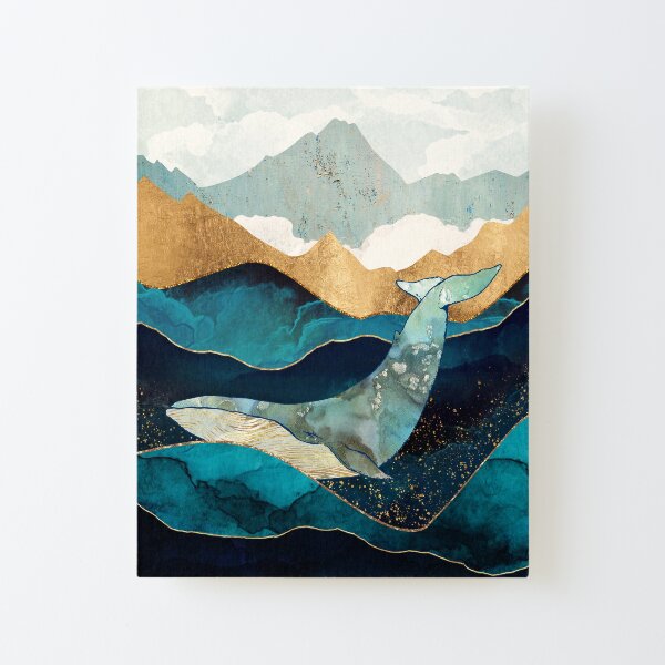 Blue Whale Canvas Mounted Print