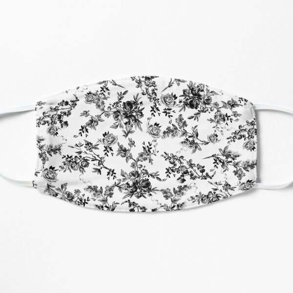 Black Floral Toile Flat Mask