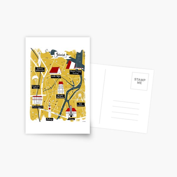 Item preview, Map of Gdansk, Poland designed and sold by maryannacher.