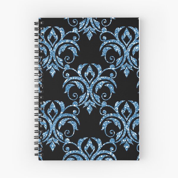 Item preview, Glitter Damask Pattern in Blue designed and sold by WisdomInspired.