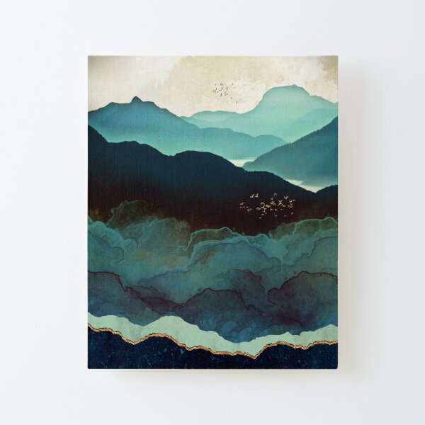 Indigo Mountains Canvas Mounted Print