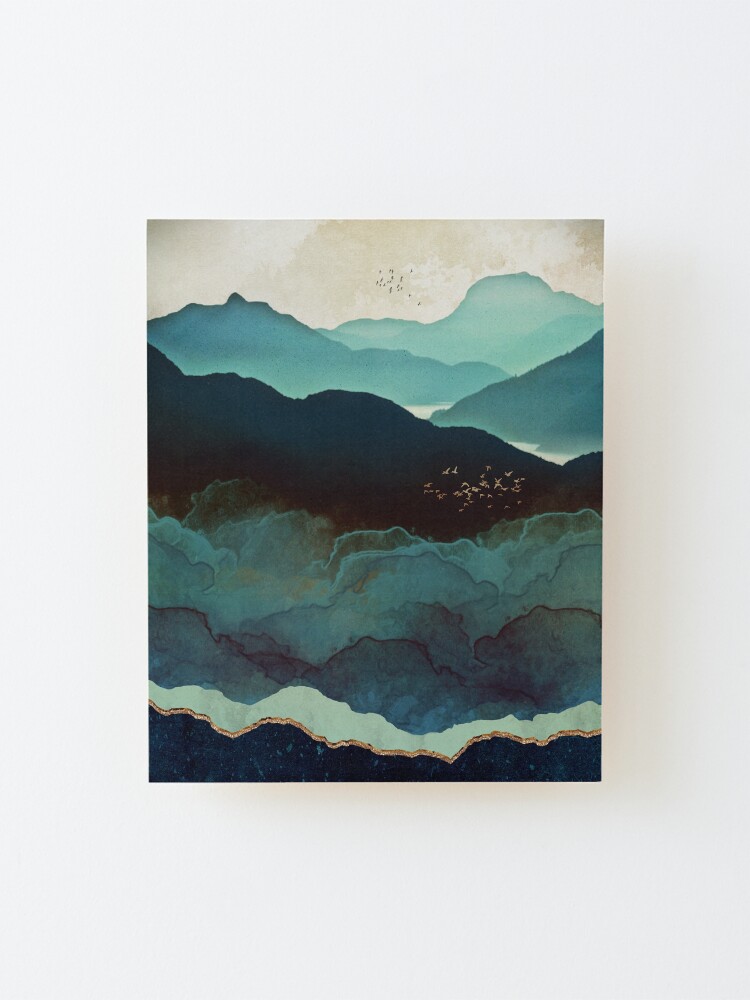 Alternate view of Indigo Mountains Mounted Print