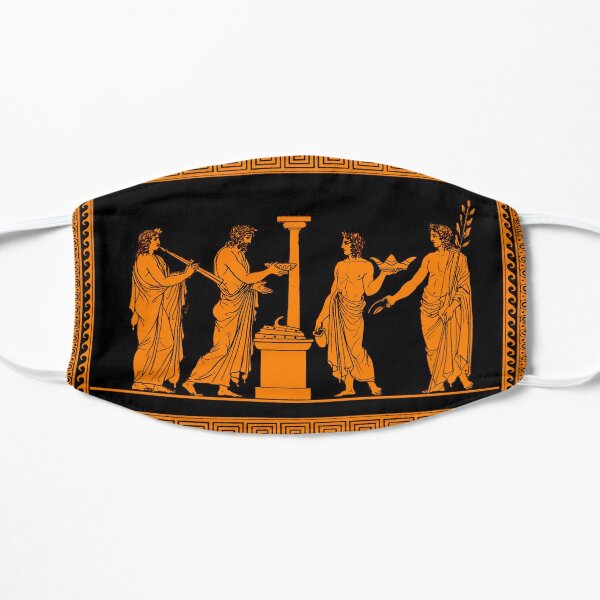 Red figure Greek vase offering scene Flat Mask