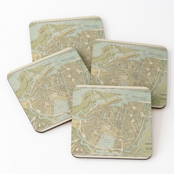 Item preview, Vintage Hamburg Germany Map (1854) designed and sold by BravuraMedia.
