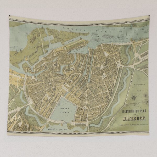 Item preview, Vintage Hamburg Germany Map (1854) designed and sold by BravuraMedia.