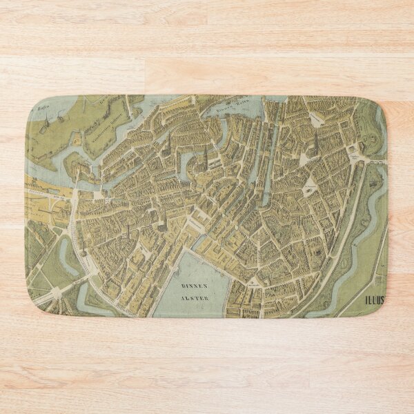 Item preview, Vintage Hamburg Germany Map (1854) designed and sold by BravuraMedia.