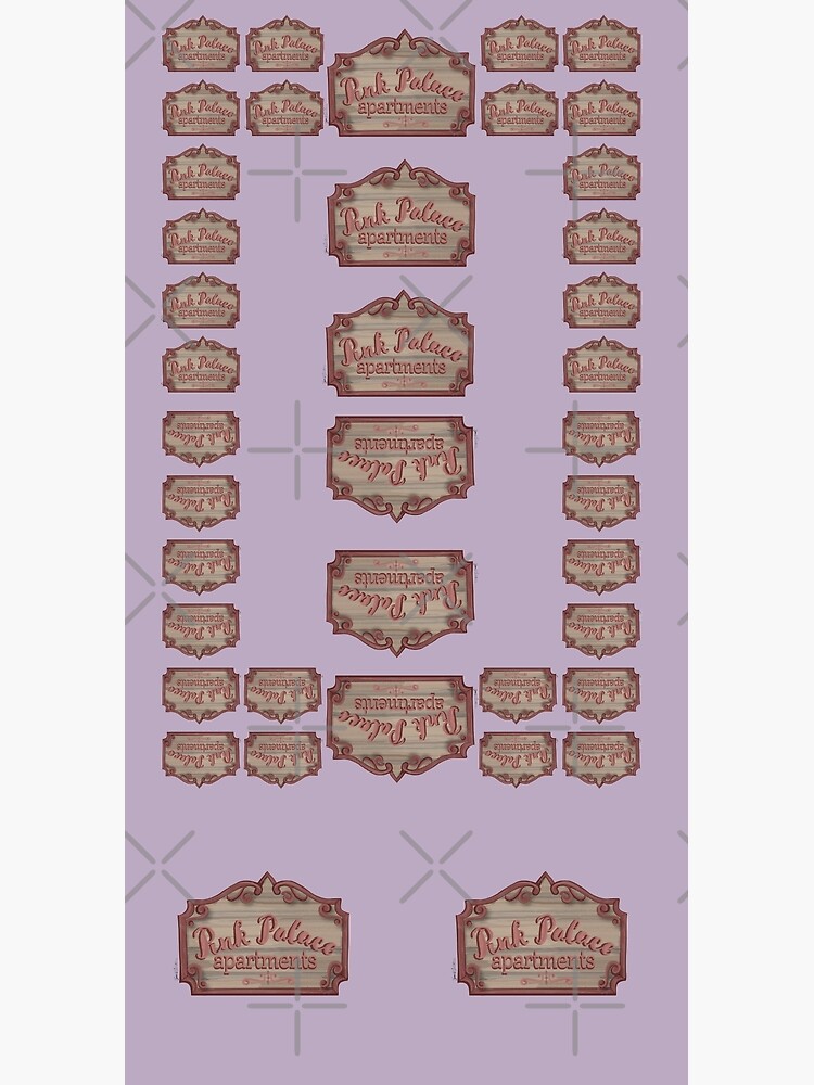 Pink Palace Apartments Wooden Sign by Frannotated
