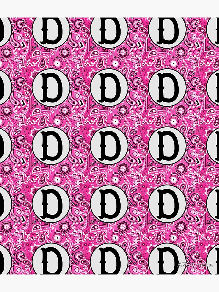 Pink Bandana Monogram Letter D by AZGuzmans