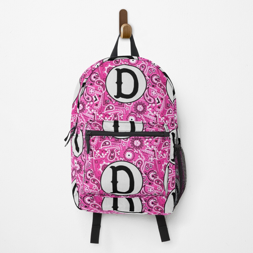 Pink Bandana Monogram Letter D Backpack