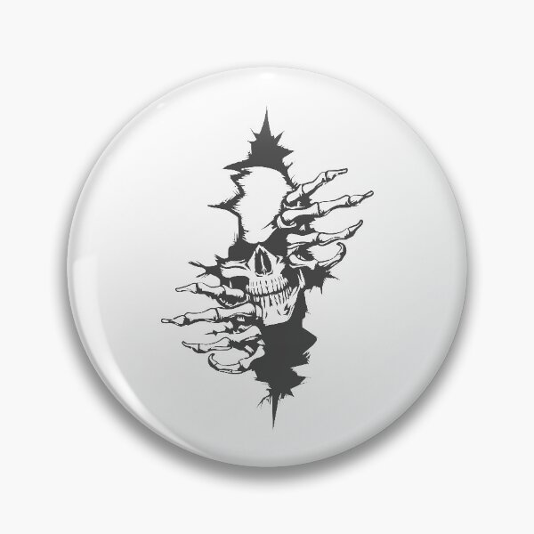 Item preview, Human Skull peeping Through Hole drawn in tattoo style designed and sold by FoxLand.