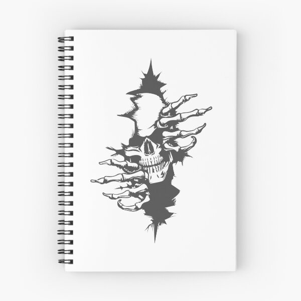 Item preview, Human Skull peeping Through Hole drawn in tattoo style designed and sold by FoxLand.