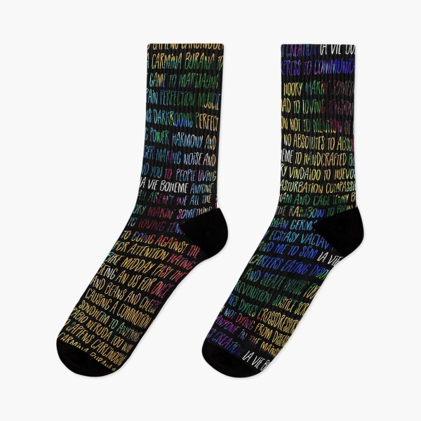 Aperçu de l'œuvre Rainbow La Vie Boheme Lyrics Pattern créée et vendue par Theatre Thoughts.