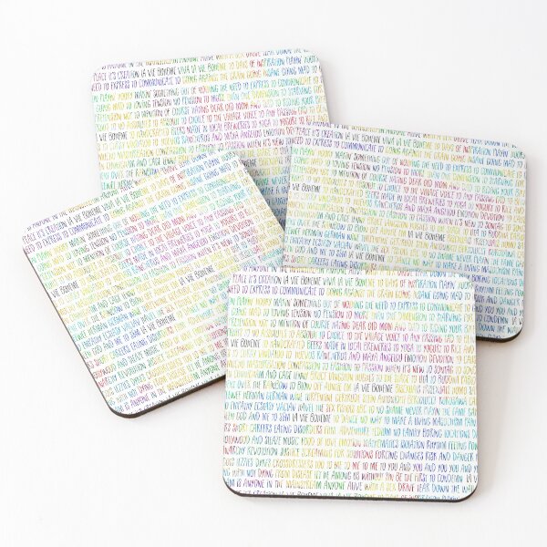 Artikelvorschau, Regenbogen La Vie Boheme Lyrics Pattern entworfen und verkauft von Theatre Thoughts.