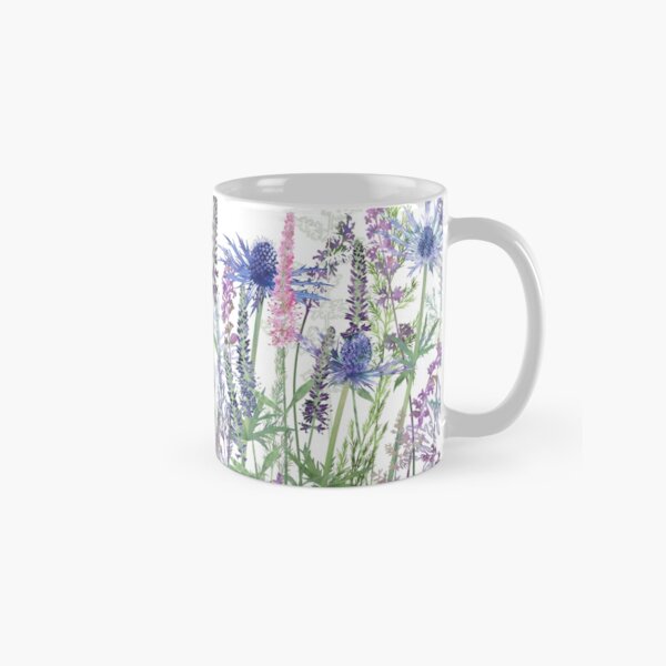 Flower Meadow - Sea Holly, Veronica Flowers, Catmint, Grasses Classic Mug