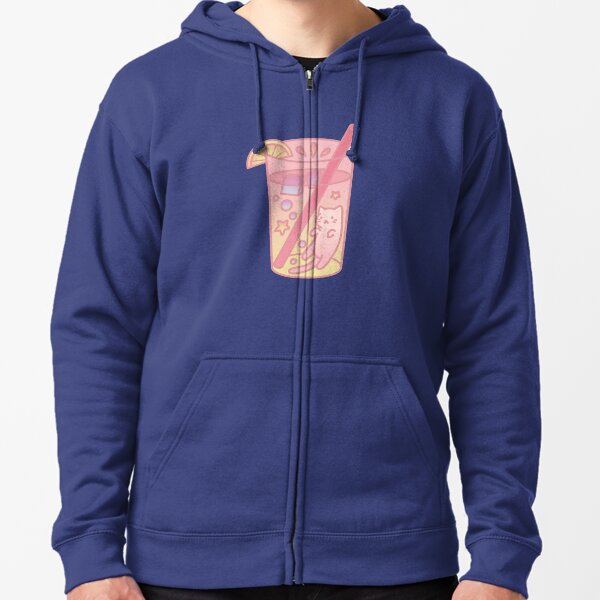 Cat Pink Lemonade Zipped Hoodie