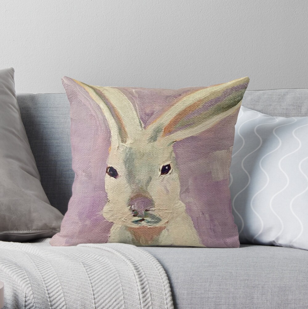 rabbit throw pillow