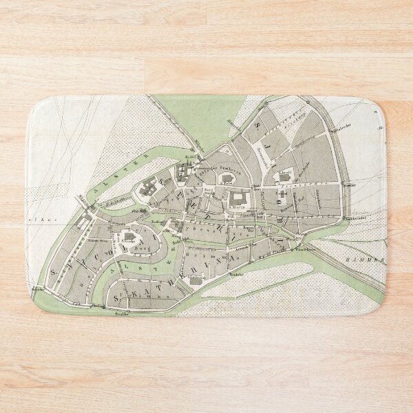 Item preview, Vintage Hamburg Germany Map (1880) designed and sold by BravuraMedia.