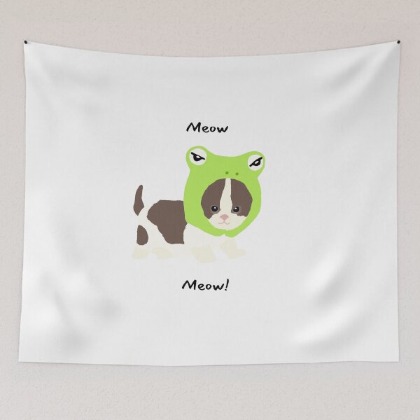 Item preview, Kitten with Frog Hat Meow designed and sold by AnnesLovelys.