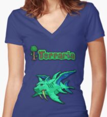 Terraria Duke Fishron Women's Fitted V-Neck T-Shirt