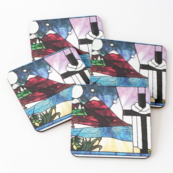 Item preview, Church Stained Glass Window Cross Rainbow designed and sold by AZGuzmans.