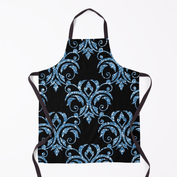 Item preview, Glitter Damask Pattern in Blue designed and sold by WisdomInspired.
