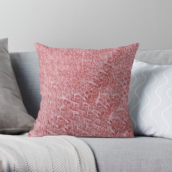 Wagyu A5 Kobe Ribeye Beef Meat Steak Texture Throw Pillow