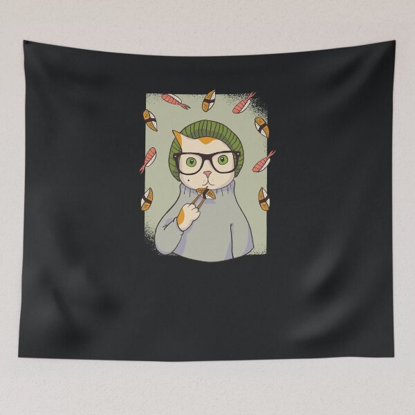 Item preview, Hipster Cat Sushi designed and sold by HiFiTees.