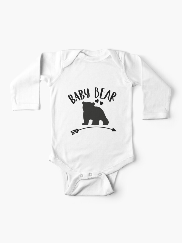 Dad Papa Bear Two Cubs Shirt 2 Kids Father's Day Gift Baby Long Sleeve  Bodysuit