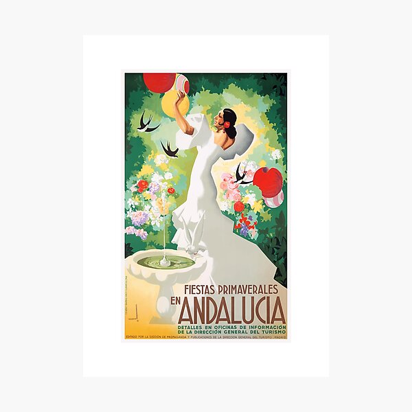 Item preview, 1941 SPAIN Andalucia Springtime Festivals Poster designed and sold by retrographics.