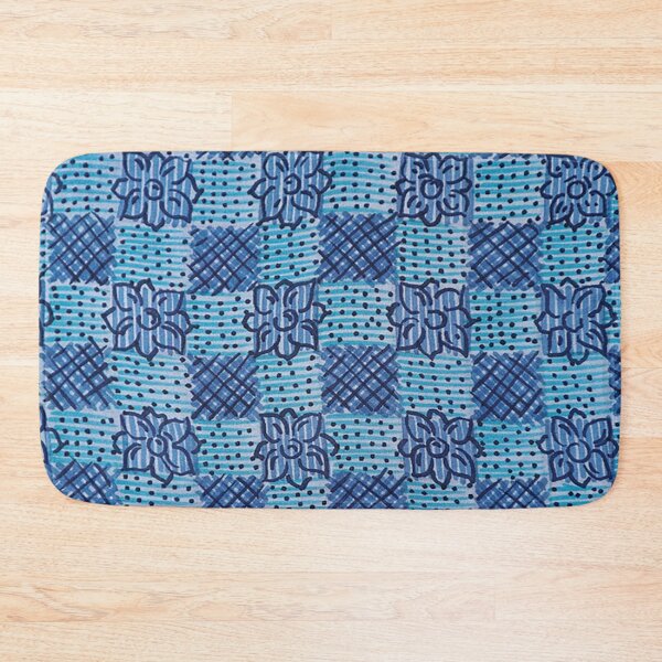 Item preview, Chambray  Blue and Indigo Abstract Check designed and sold by Leslie Rogers Todder.