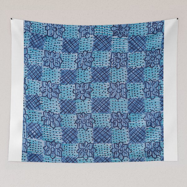 Item preview, Chambray  Blue and Indigo Abstract Check designed and sold by Leslie Rogers Todder.