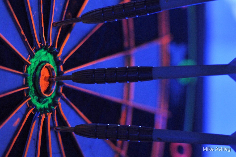 "Darts in Black Light" by Mike Ashley Redbubble