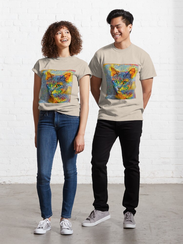 Thumbnail 1 of 7, Classic T-Shirt, Abstractions of abstract abstraction of cat designed and sold by blackhalt.