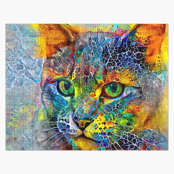 Abstractions of abstract abstraction of cat Jigsaw Puzzle