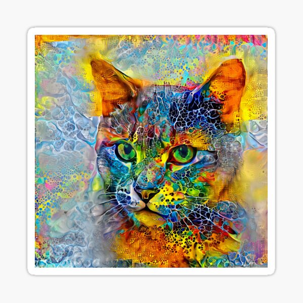 Abstractions of abstract abstraction of cat Sticker