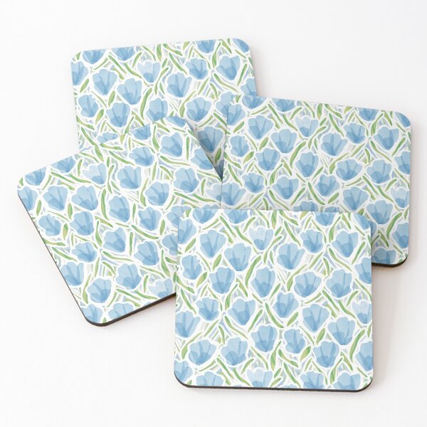 Item preview, Sanguine Sway Light Blue Watercolor tulips designed and sold by Jacqueline Maldonado.