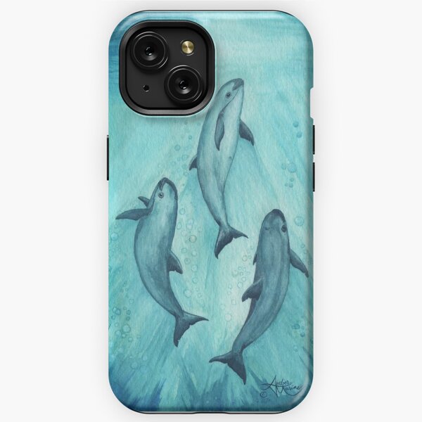 "Song of the Vaquita" watercolor painting by Amber Marine ~ (Copyright 2015) ~ (Porpoise, Critically Endangered Species)    iPhone Tough Case