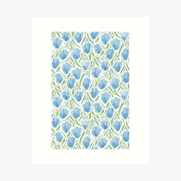 Item preview, Sanguine Sway Light Blue Watercolor tulips designed and sold by Jacqueline Maldonado.