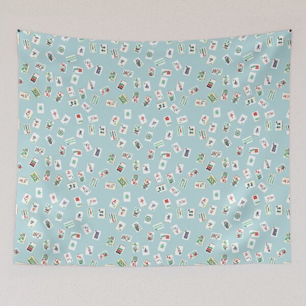 Item preview, mah jongg tiles pale blue designed and sold by farreystudio.